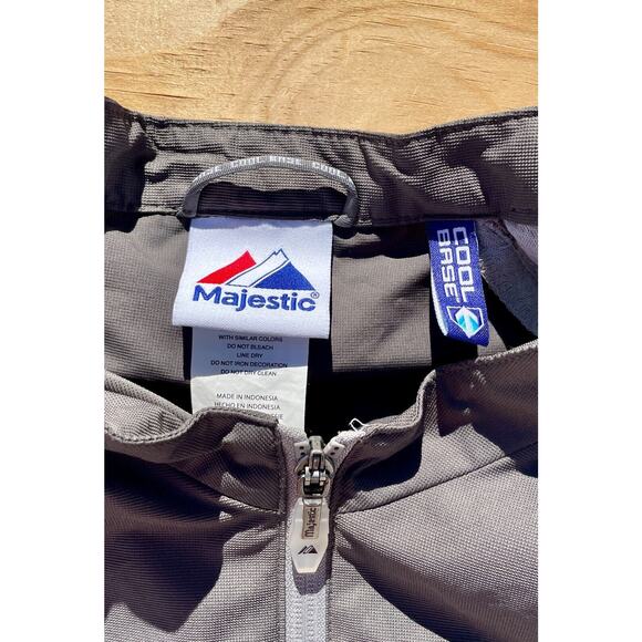 Majestic Men's Cool Base 1/4 Zip Pullover Windbreaker Jackets Gray Size XL - Picture 6 of 10